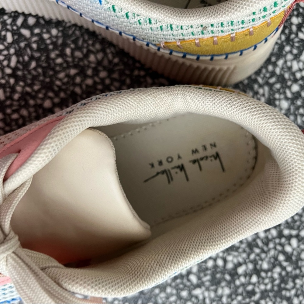 Nicole Miller Multicolor Woven Lace-Up Sneakers Sz 9 - Picture 5 of 5
